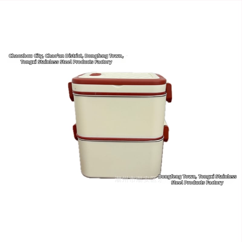 Kutija za ručak od 304 nerđajućeg čelika, izolirana, kvadratnog oblika, pogodna za mikrovalnu, kapacitet 800–1000 ml