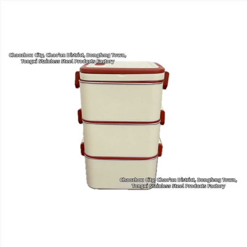 Kutija za ručak od 304 nerđajućeg čelika, izolirana, kvadratnog oblika, pogodna za mikrovalnu, kapacitet 800–1000 ml