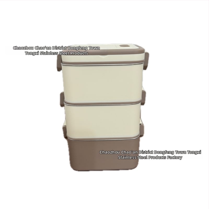 Kutija za ručak od 304 nerđajućeg čelika, izolirana, kvadratnog oblika, pogodna za mikrovalnu, kapacitet 800–1000 ml