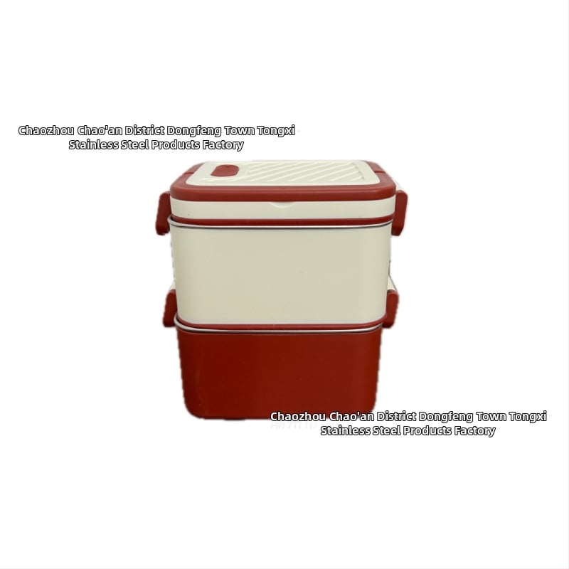 Kutija za ručak od 304 nerđajućeg čelika, izolirana, kvadratnog oblika, pogodna za mikrovalnu, kapacitet 800–1000 ml