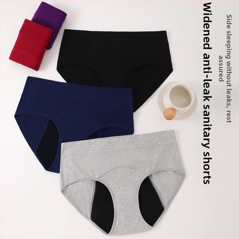 Chiloți menstrual din bumbac, patru straturi anti-scurgere, respirabili și absorbante extrem de bune, talie medie