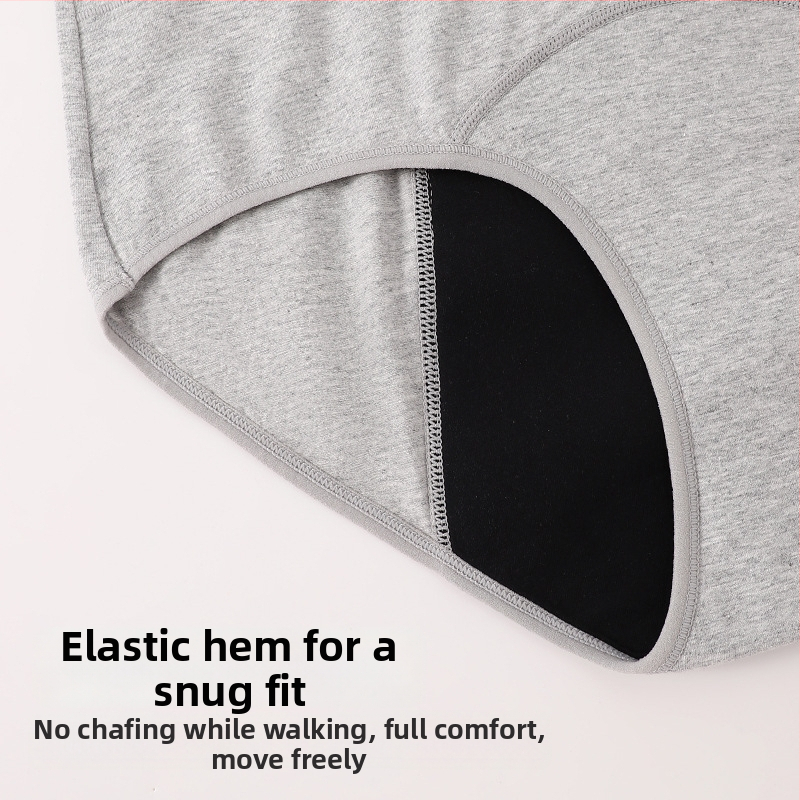 Chiloți menstrual din bumbac, patru straturi anti-scurgere, respirabili și absorbante extrem de bune, talie medie