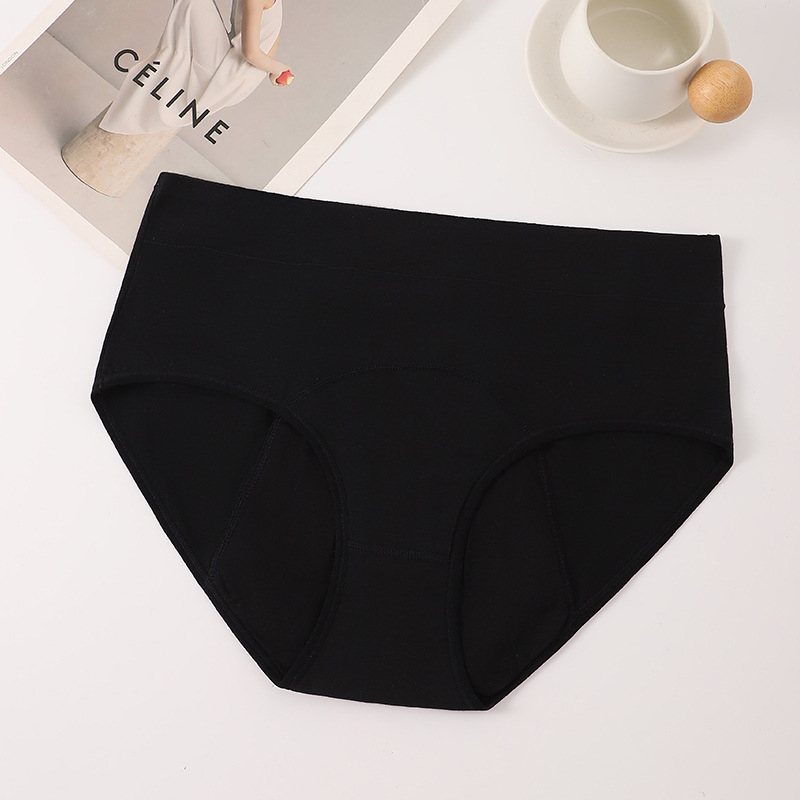 Chiloți menstrual din bumbac, patru straturi anti-scurgere, respirabili și absorbante extrem de bune, talie medie