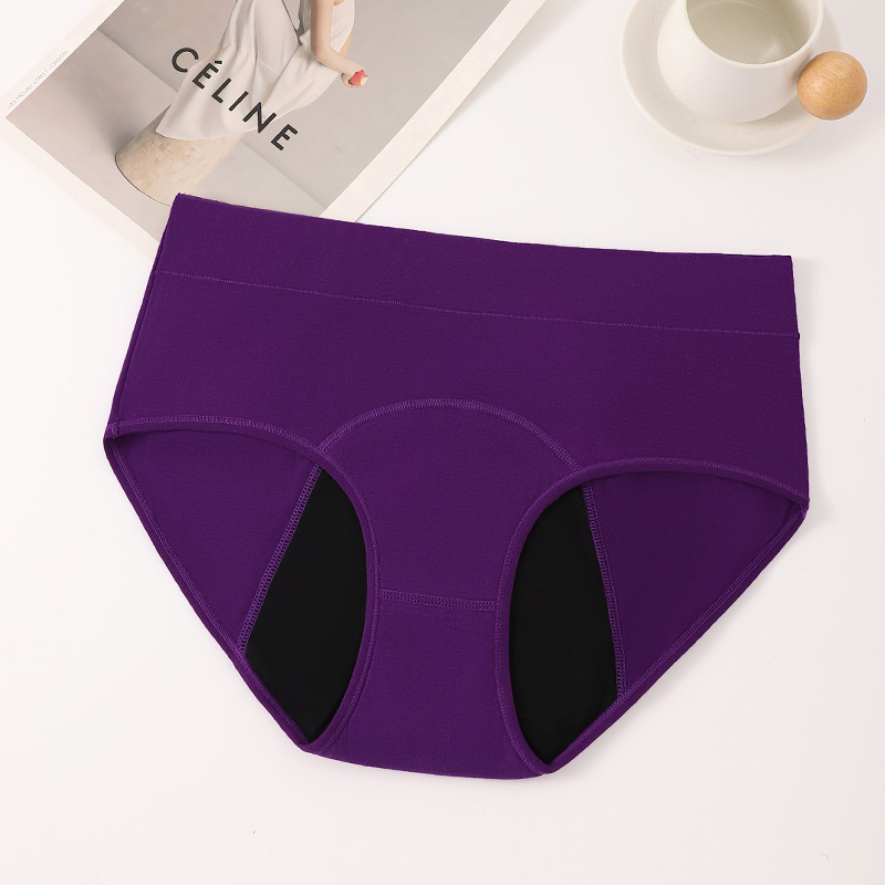 Chiloți menstrual din bumbac, patru straturi anti-scurgere, respirabili și absorbante extrem de bune, talie medie