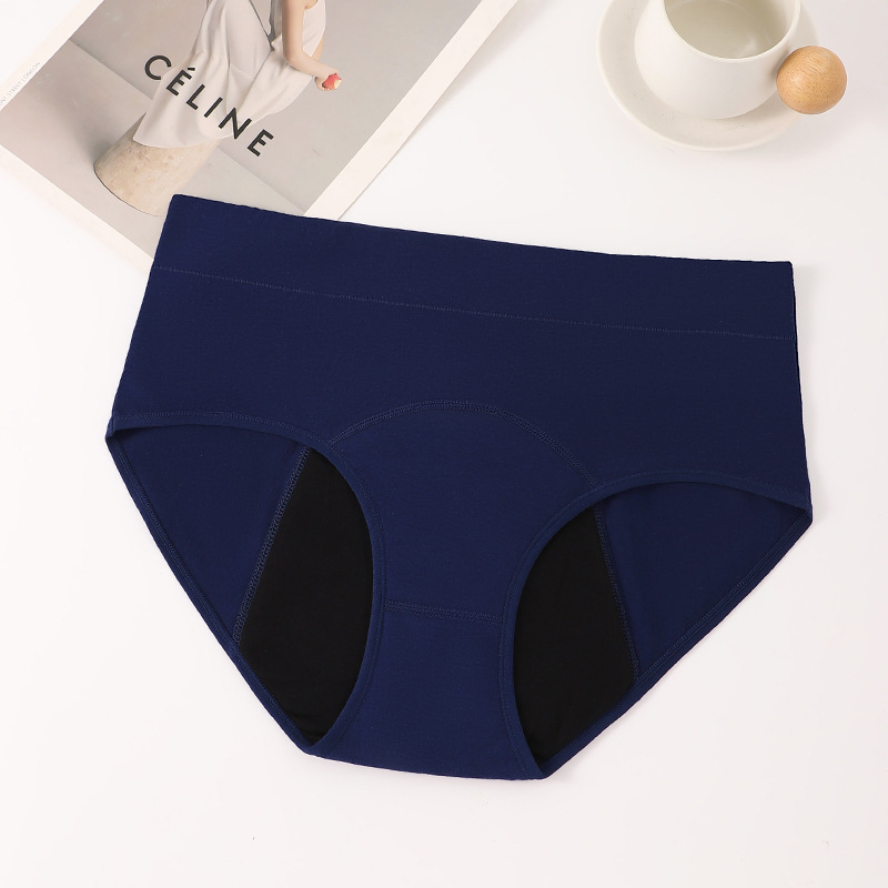 Chiloți menstrual din bumbac, patru straturi anti-scurgere, respirabili și absorbante extrem de bune, talie medie