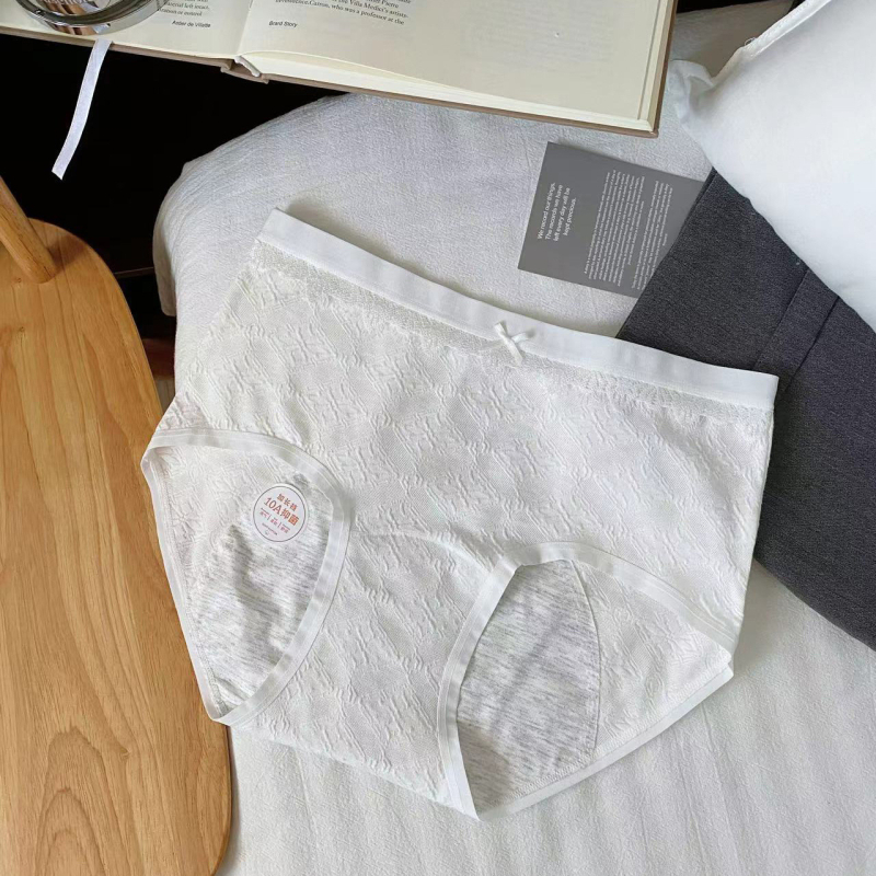 Pamuk žene gaćice za menstruaciju, prozračne i antibakterijske, Jacquard tkanina, srednja talija, podstava od viskoze