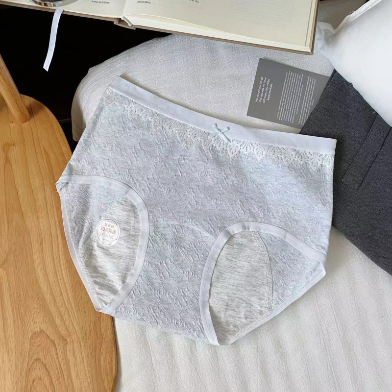 Pamuk žene gaćice za menstruaciju, prozračne i antibakterijske, Jacquard tkanina, srednja talija, podstava od viskoze