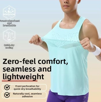 Unisex poliesterio liemenė, greitai džiūstanti ir kvėpuojanti, vasaros bėgimui ir važiavimui dviračiu