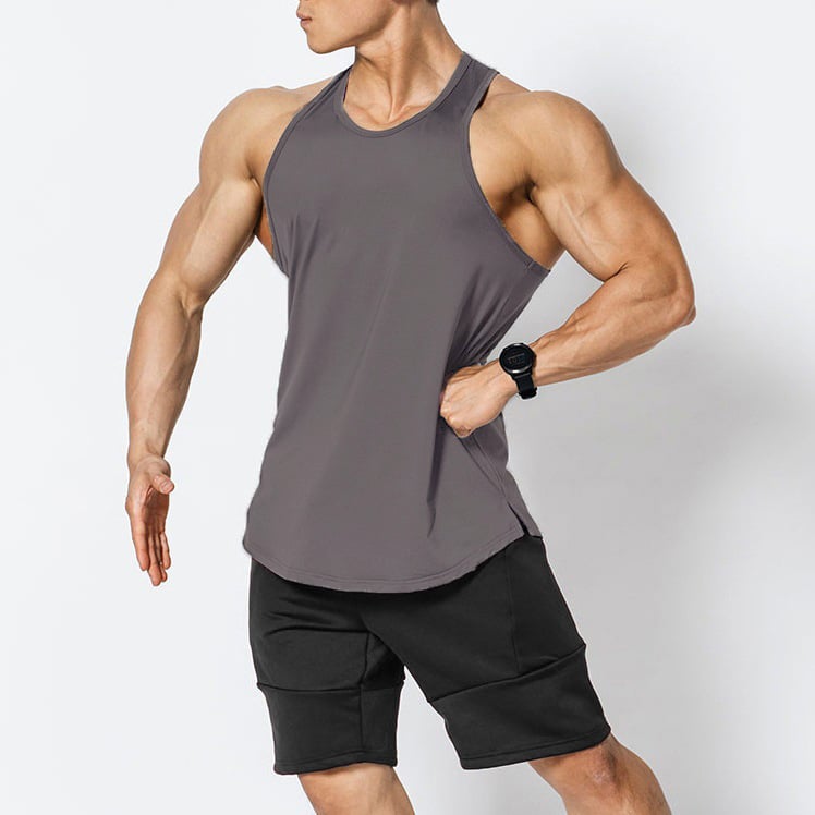Vyrų kvėpuojanti medvilninė be rankovių sportinė liemenė vasarai