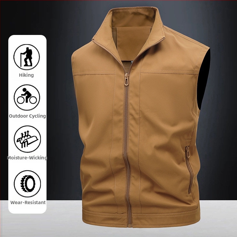 Darba veste - šaura silueta, stāvošs apkaklis, rāvējslēdzēja aizdare, poliesterā audums, rāvējslēdzēja kabatas