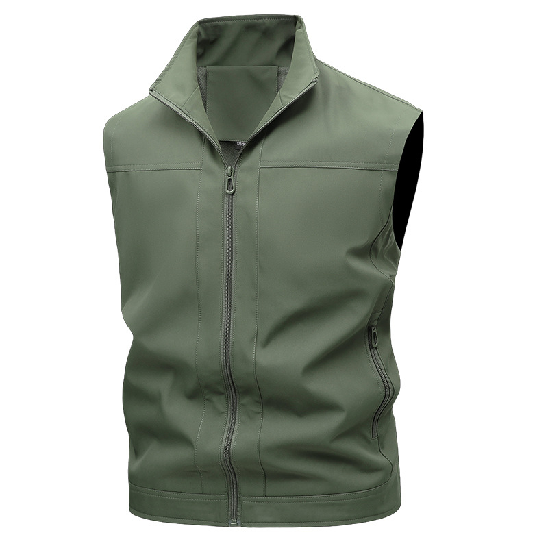 Töö vest - kitsas lõige, seisav kaelus, lukuga sulgemine, polüesterkangas, lukuga taskud