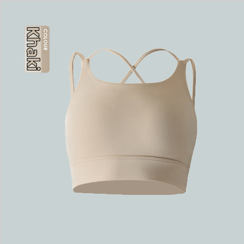 Joga liemenėlė su 3/4 puodeliais, formuoti puodeliai, fiksuotos dvigubos petnešos, pagrindinis audinys: nailonas 81%, pamušalas: spandeks 19%