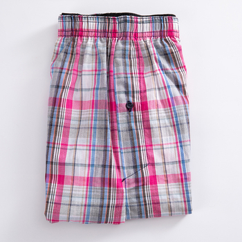 Boxeri bărbați din bumbac artificial, țesătură în carouri, talie medie, respirabili, căptușeală din bumbac în zona inghinală