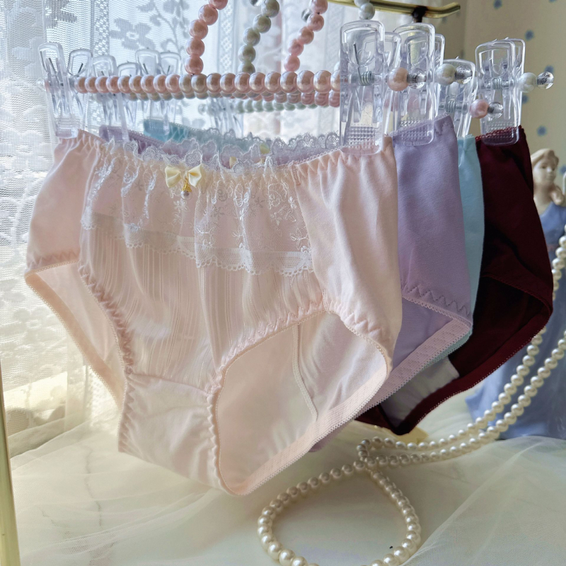 Ženske pamučne gaćice sa srednjim strukom za menstruaciju, dan i noć, japanski stil vez, zaštita od curenja