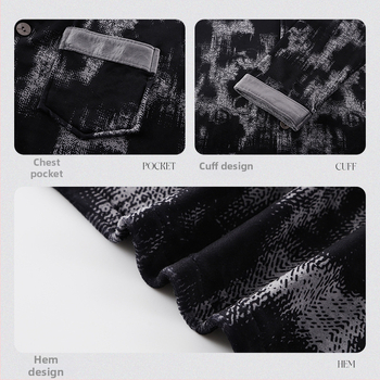 Muški set pidžama Island Velvet za jesen-zimu, toplo i udobno, casual cardigan stil, može se nositi i izvan kuće, veličina Large