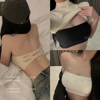 Bez-rameni grudnjak bandeau — bez šavova, Ice Silk/Nylon, Push-Up, Protuklizno leđa