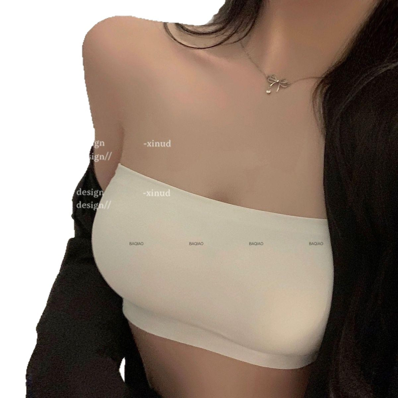 Bez-rameni grudnjak bandeau — bez šavova, Ice Silk/Nylon, Push-Up, Protuklizno leđa