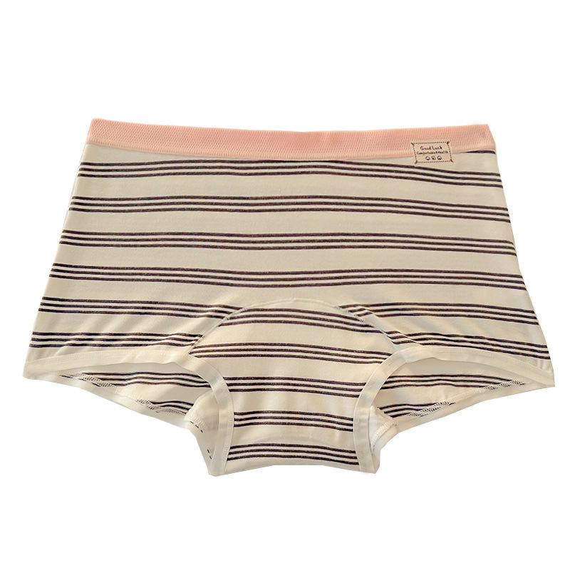 Ženske boxerice s prugama, 90–95% pamuk, antibakterijske, prozračne, pamukasta podstava u preponi