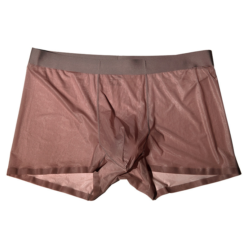 Muške bokserice od ice silk, potpuno prozirne, ultratanki, rashlađujuće, brzo sušeće, plus veličina