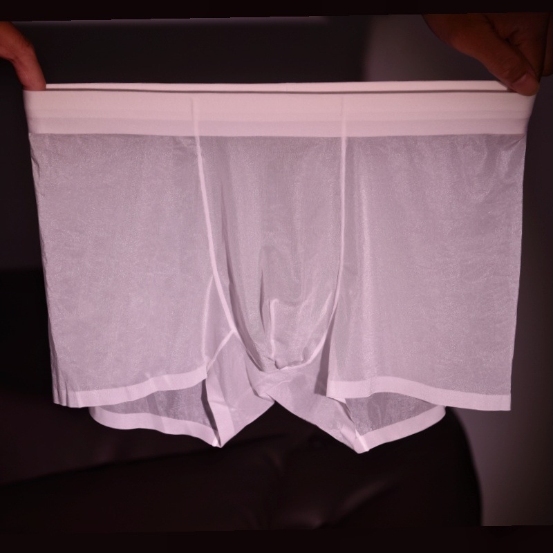 Muške bokserice od ice silk, potpuno prozirne, ultratanki, rashlađujuće, brzo sušeće, plus veličina