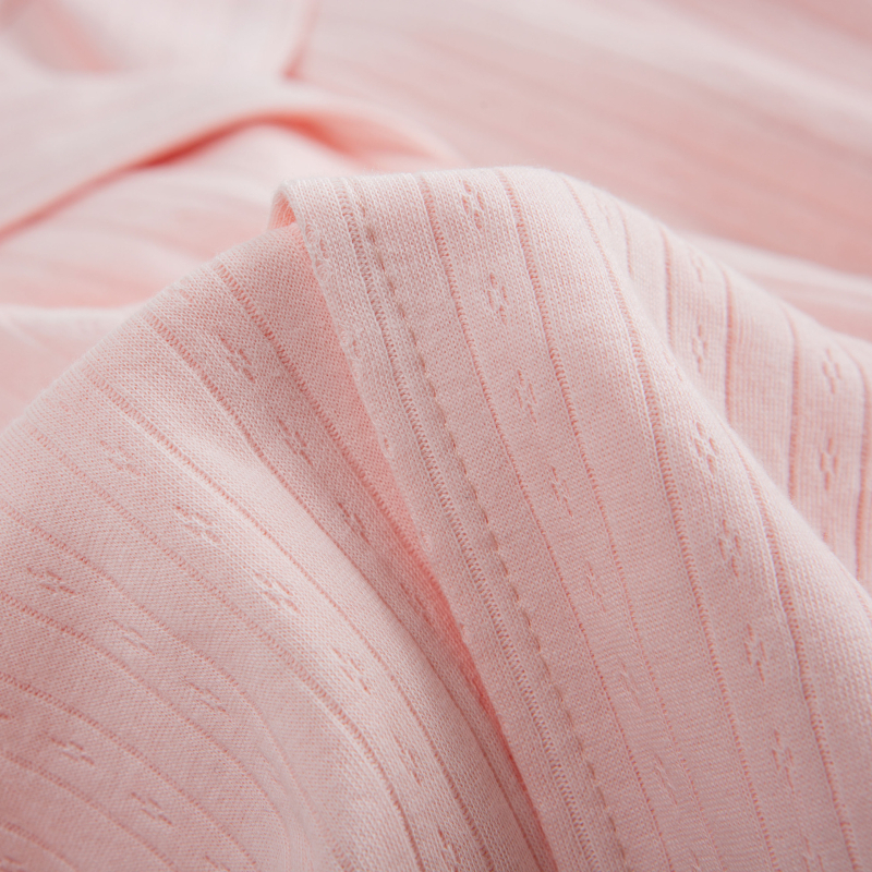 Послеродова пижама за кърмене – 100% памук, дълги ръкави, панталони, жакардови ивици