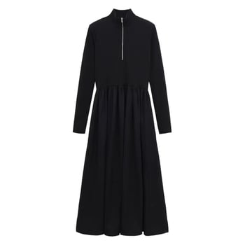 Φόρεμα γαλουχίας με μακριά μανίκια, φούστα γοργόνα, πλεκτό ύφασμα, μπροστινό άνοιγμα γαλουχίας