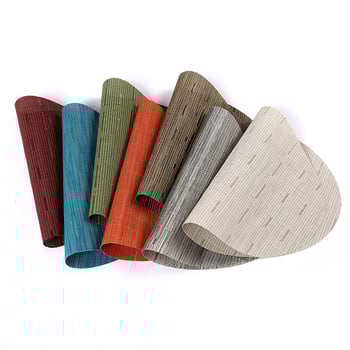 Lai Cai PVC Csúszásmentes Szövött Asztalterítő Alátét, Hőszigetelő, Ovális vagy Kerek Formájú