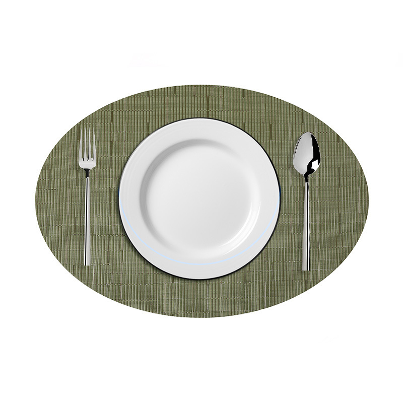 Lai Cai PVC Csúszásmentes Szövött Asztalterítő Alátét, Hőszigetelő, Ovális vagy Kerek Formájú