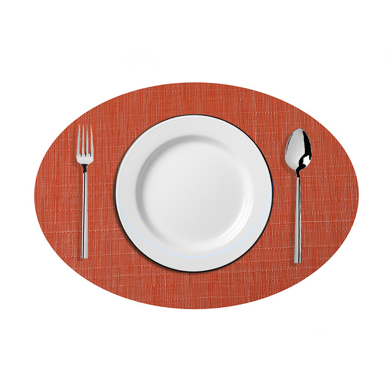 Lai Cai PVC Csúszásmentes Szövött Asztalterítő Alátét, Hőszigetelő, Ovális vagy Kerek Formájú