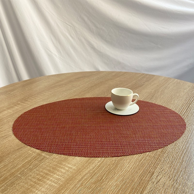 Lai Cai PVC Csúszásmentes Szövött Asztalterítő Alátét, Hőszigetelő, Ovális vagy Kerek Formájú
