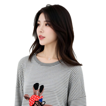 Pamut hosszú ujjú hálóing, női, egydarabos fazon, kerek nyak, hosszú szoknya