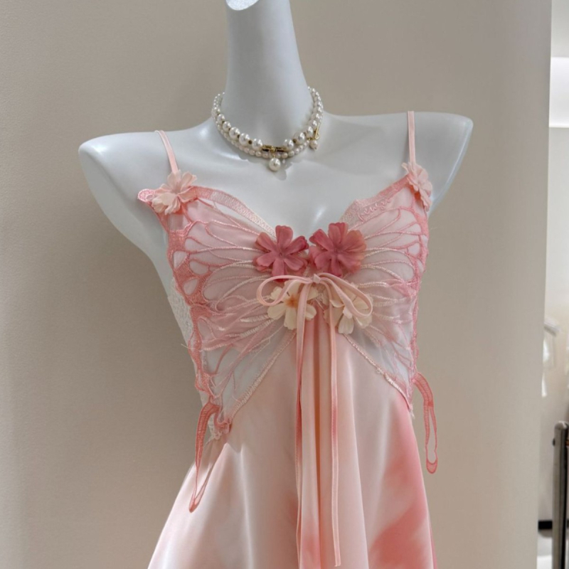 Noćna haljina tipa sling od ice silk s V-izrezom, bez rukava, ultra tankom tkaninom (81–100 g/m²), 95–100% poliester