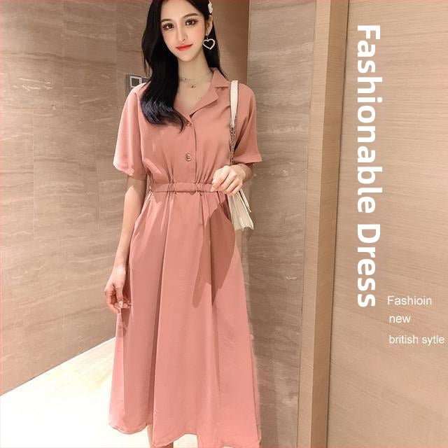 Рокля за кърмене с поло яка, 3/4 ръкави, ръкави принцеси, PVC плат (≤30%), китайски стил, артистичен винтаж