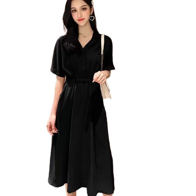 Рокля за кърмене с поло яка, 3/4 ръкави, ръкави принцеси, PVC плат (≤30%), китайски стил, артистичен винтаж