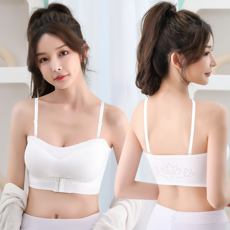 Női vállpánt nélküli melltartó, push-up hatású, testformázó kialakítás, vezeték nélküli, levehető vállpántokkal, 3/4 kosár