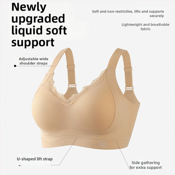 Nelyginė liemenėlė su minkšta atrama, V iškirptė, nėriniai, 3/4 puodelių iš putų modelio, bevielė