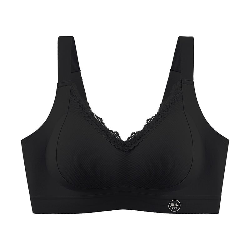 Nelyginė liemenėlė su minkšta atrama, V iškirptė, nėriniai, 3/4 puodelių iš putų modelio, bevielė