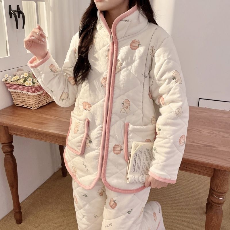 Пижамен комплект за майчинство и кърмене с дълги ръкави, поло яка, стандартна дължина — TR плат, PVC до 30%, полиестер до 30%