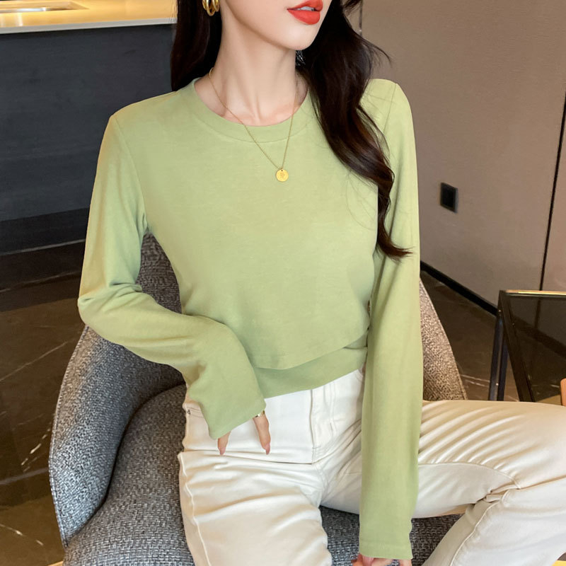 Puuvillane imetav T-särk polo krae, pikkade varrukatega, ühesuguse mustriga, kevad 2024