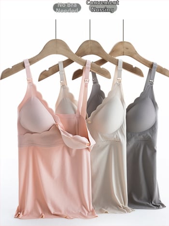 Бременна потник за кърмене с подплънки, без ръкави, V-образно деколте, найлон-спандекс 80–90%, ежедневен стил 2024