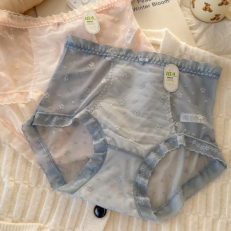 Plus-size gaćice od frančuske čipke, visoki pojas, prozračan materijal, pamuk podstava u preponama