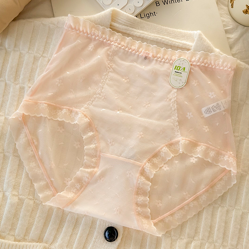 Plus-size gaćice od frančuske čipke, visoki pojas, prozračan materijal, pamuk podstava u preponama