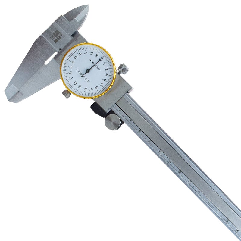 Diales tolókaliper vernierrel, négyfunkciós mechanikus mérőeszköz ipari mérésekhez