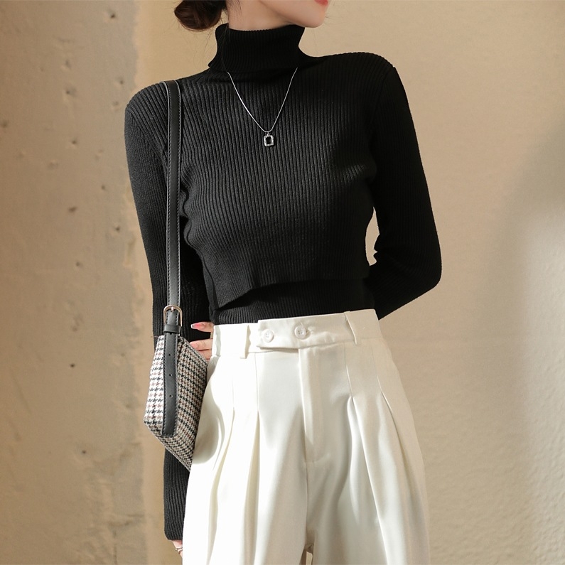 Пуловер за кърмене, дебел есенно-зимен плет, core-spun прежда, яка поло, ръкави принцеси