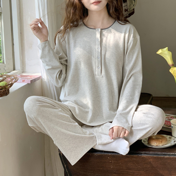 Kaheosaline rasedus-ja imetamise loungewear komplekt, ümmarguse kaelusega, pikad varrukad, sügis-talviseks, viskoosi ja polüesteri segu