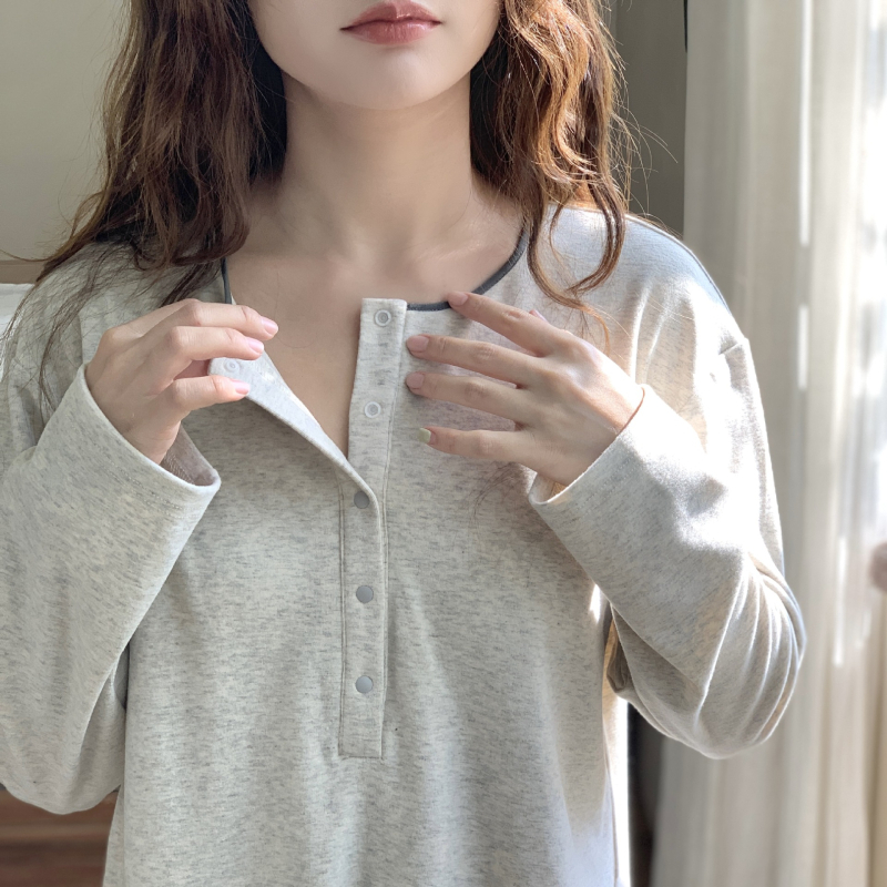 Kaheosaline rasedus-ja imetamise loungewear komplekt, ümmarguse kaelusega, pikad varrukad, sügis-talviseks, viskoosi ja polüesteri segu