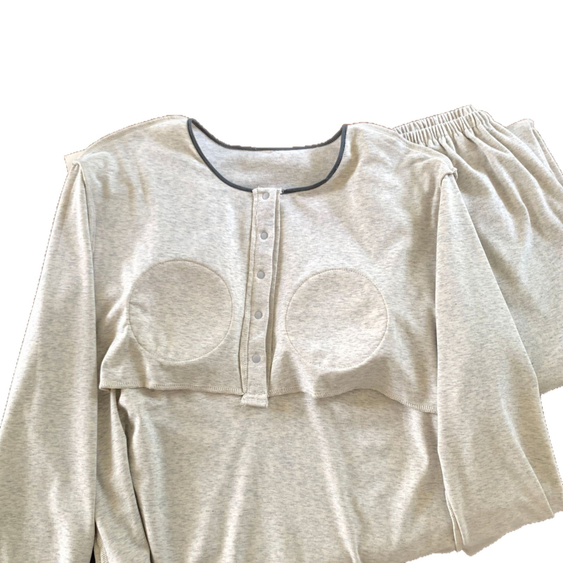 Kaheosaline rasedus-ja imetamise loungewear komplekt, ümmarguse kaelusega, pikad varrukad, sügis-talviseks, viskoosi ja polüesteri segu