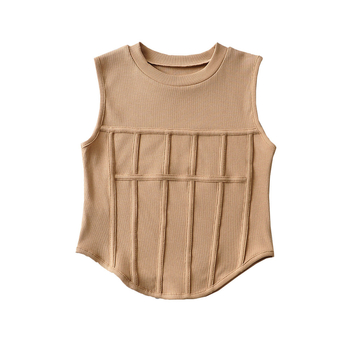 Ženski bez rukava cropped top s fishbone corset, street-hipster stil, pamuk, proljeće 2022, za odrasle