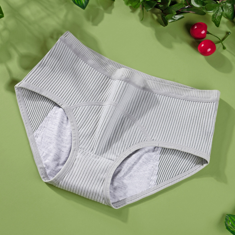 Menstrualne gaćice protiv propuštanja sa srednjom visinom struka, glavni materijal 92% pamuk, podstava prepona 100% pamuk, jednobojne, za mlađe žene