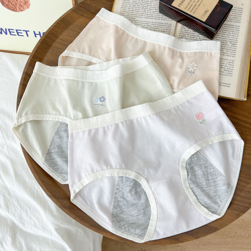 Slip din bumbac pentru fete, protecție împotriva scurgerilor, căptușeală din viscoză 100%, uscare rapidă, talie medie